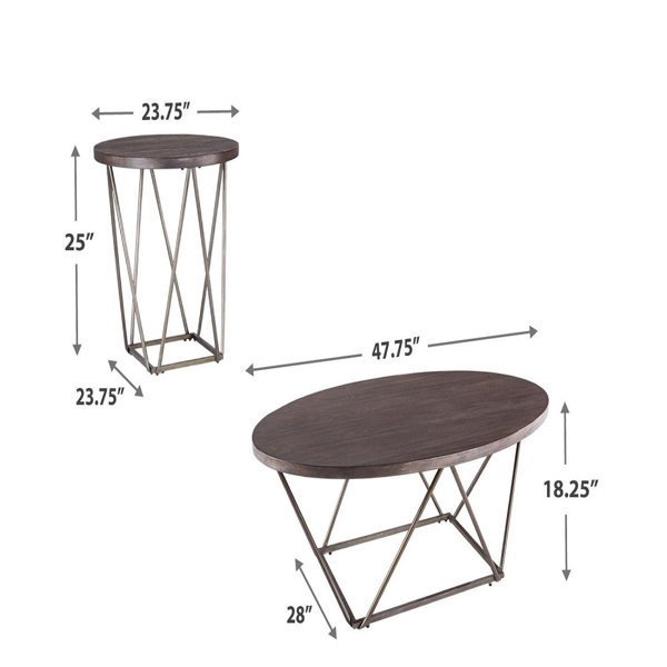 Wrought Studio Melanie 3 Piece Coffee Table Set & Reviews Wayfair